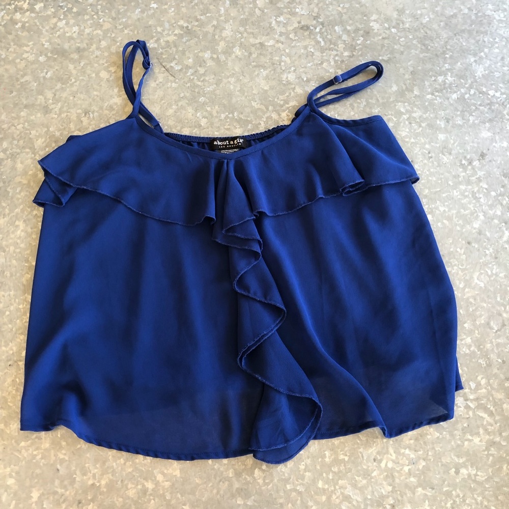 About A Girl! Royal Blue Crop top! Sz M